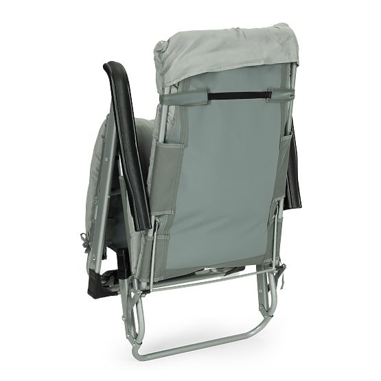 Lettino da giardino 2 in 1 con cuscino e poggiapiedi regolabile grigio MultiGarden