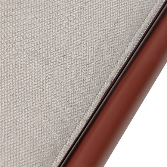 Lettino da giardino Amarello regolabile, in alluminio, beige chiaro/marrone bordeaux