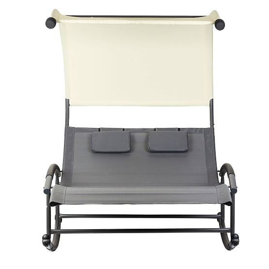 Lettino da giardino con baldacchino a dondolo