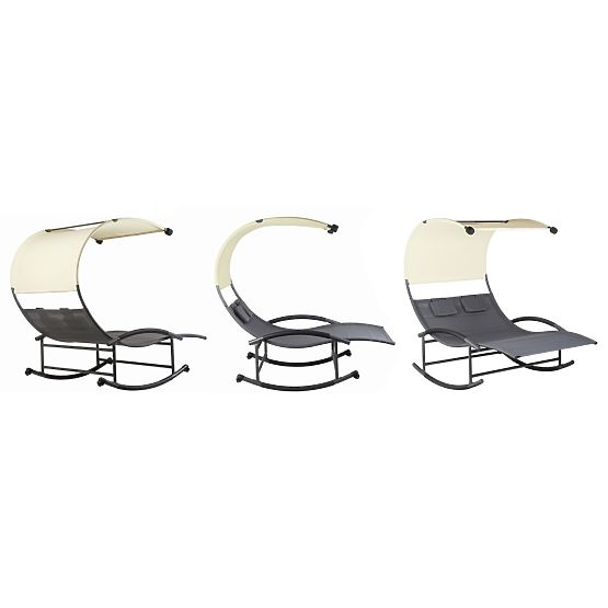 Lettino da giardino con baldacchino a dondolo