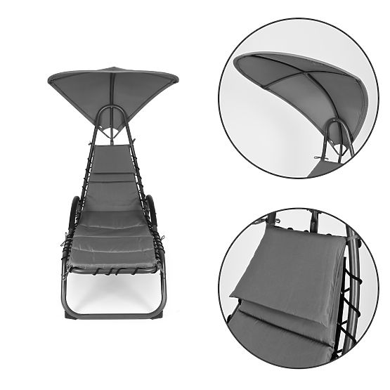 Lettino da giardino con grande tettoia ovale ModernHome