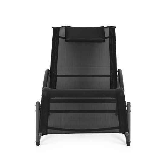 Lettino da giardino con poggiatesta struttura in acciaio nero MultiGarden