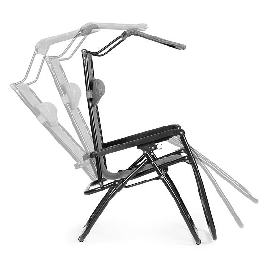 Lettino da giardino con schienale regolabile e tettoia mobile Modernhome - grigio