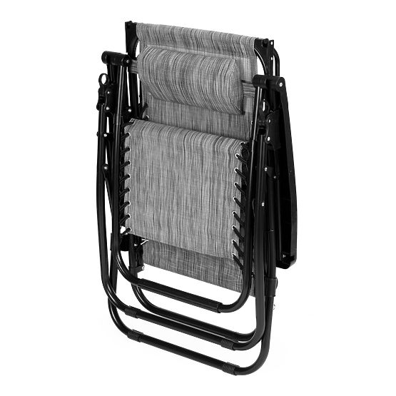 Lettino da giardino con schienale regolabile e tettoia mobile Modernhome - grigio