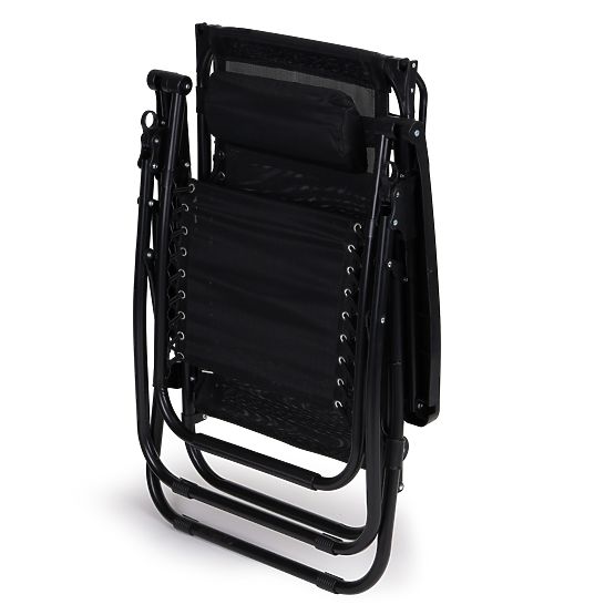 Lettino da giardino con schienale regolabile e tettoia mobile Modernhome - nero