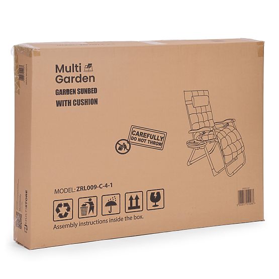 Lettino da giardino da spiaggia con schienale regolabile e cuscino + poggiatesta nero MultiGarden