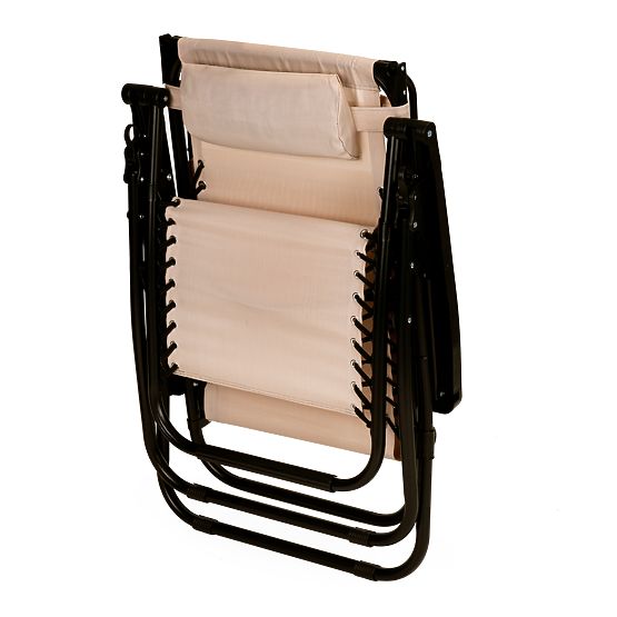 Lettino da giardino da spiaggia con schienale regolabile e tettoia mobile Modernhome - beige