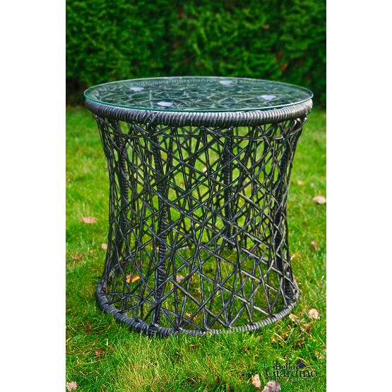Lettino da giardino in rattan sintetico + tavolino TWIST grigio