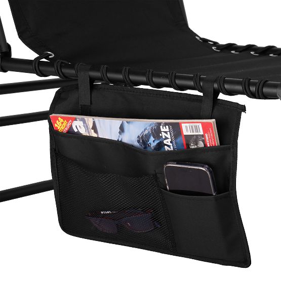 Lettino da giardino pieghevole regolabile FENIKS nero