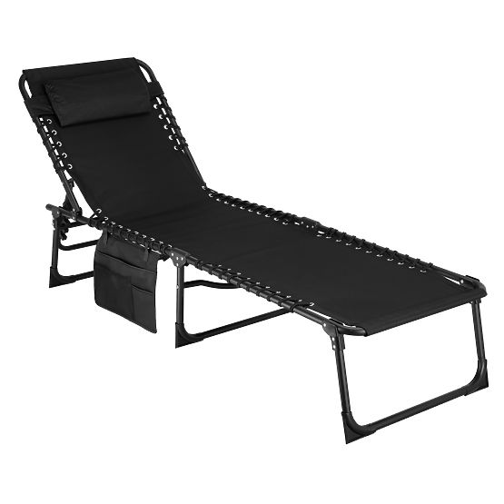 Lettino da giardino pieghevole regolabile FENIKS nero