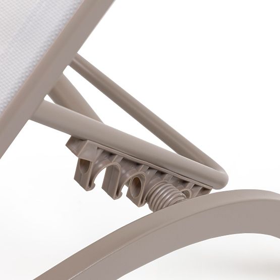 Lettino da giardino Sandy regolabile, grigio chiaro/beige