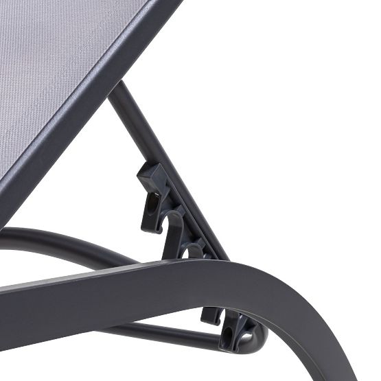 Lettino da giardino Sandy regolabile, grigio/grigio scuro