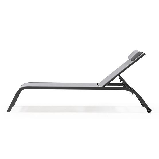 Lettino da giardino Sandy regolabile, grigio/grigio scuro