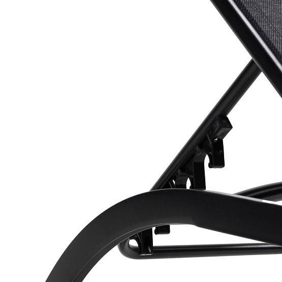 Lettino da giardino Sandy regolabile, nero/grafite