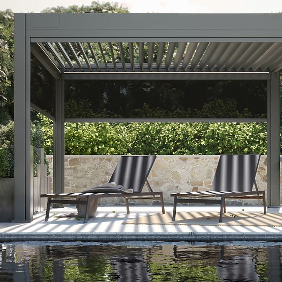 Lettino da giardino Shelly regolabile, in alluminio, grafite