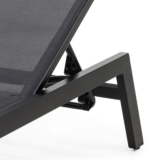 Lettino da giardino Shelly regolabile, in alluminio, grafite