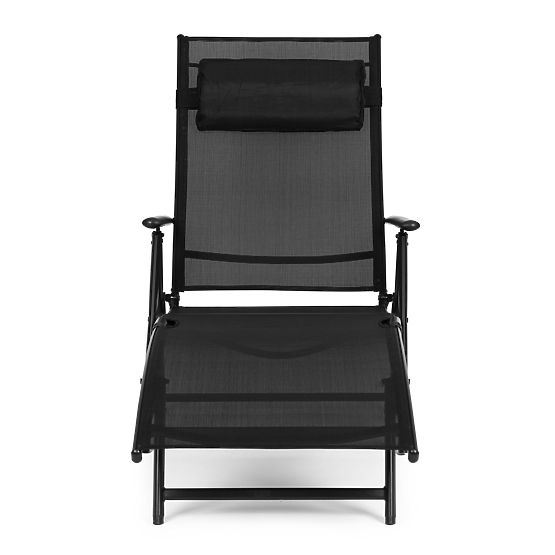 Lettino da spiaggia pieghevole da giardino con schienale regolabile, struttura in acciaio ModernHome