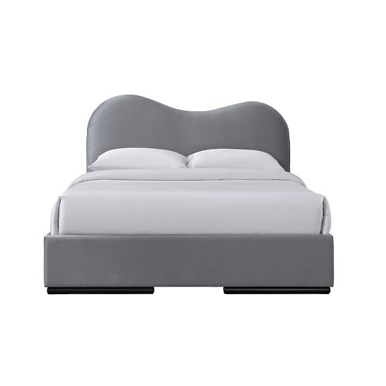 Letto AMBER 160 con cassetti in velluto grigio (3p=1pz)