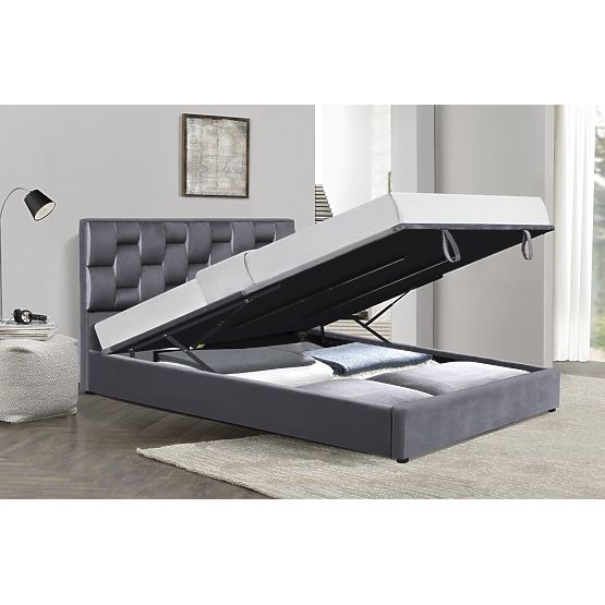 Letto ANNABEL 160 con spazio di stoccaggio grigio (3p=1ks)