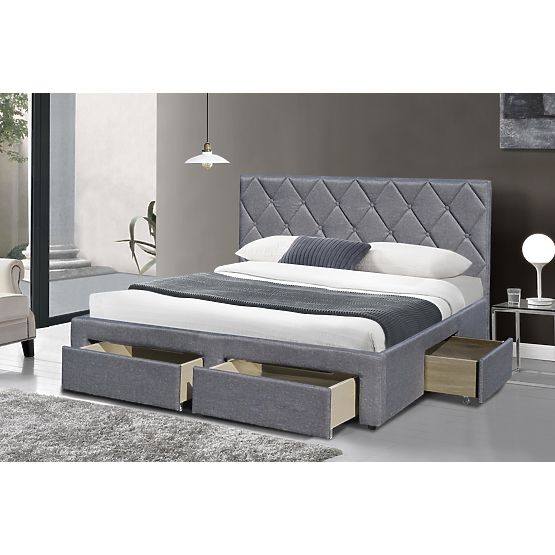 Letto BETINA 160 con cassetti grigio (4p=1ks)