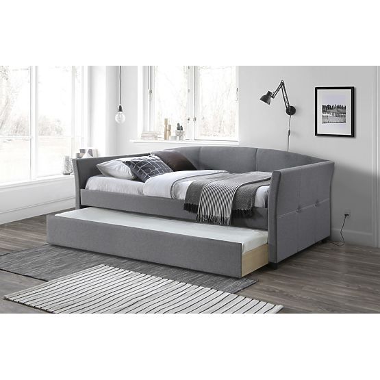 Letto con letto estraibile SANNA 90 x 200 cm - Grigio