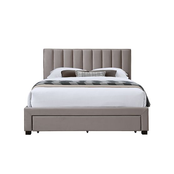 Letto GRACE 160 con cassetti in velluto beige (3p=1ks)