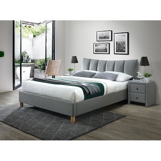 Letto imbottito 160x200 SANDY - grigio