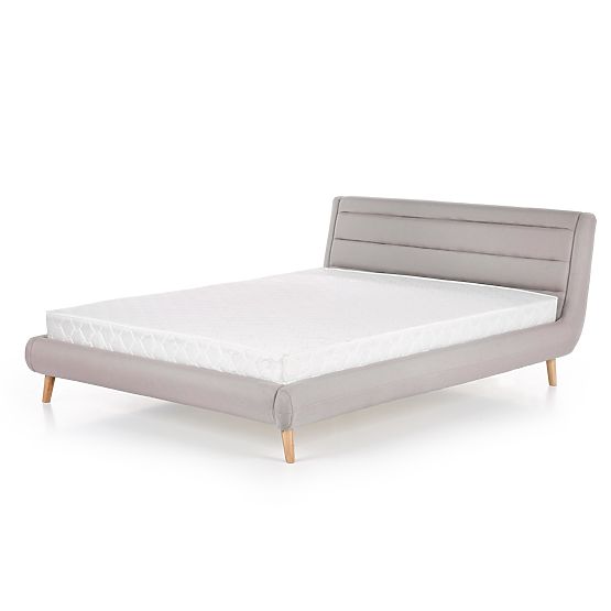 Letto imbottito ELANDA 160X200 cm - grigio chiaro
