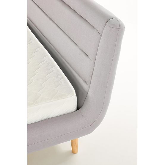 Letto imbottito ELANDA 160X200 cm - grigio chiaro