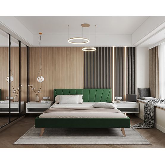 Letto imbottito HEAVEN 140 x 200 cm - Verde