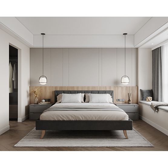 Letto imbottito HEAVEN 180 x 200 cm - Grigio