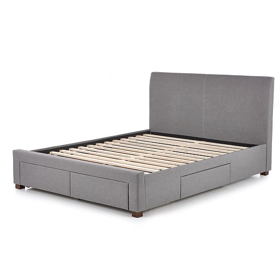 Letto imbottito MODENA 140 cm con cassetti grigio (6p=1ks)