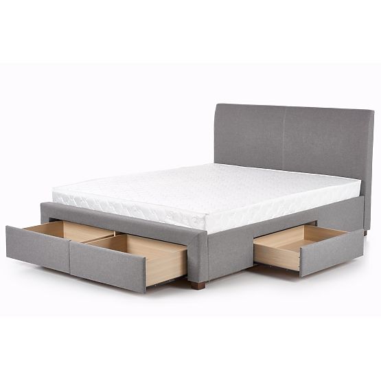 Letto imbottito MODENA 140 cm con cassetti grigio (6p=1ks)