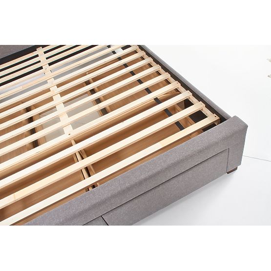 Letto imbottito MODENA 140 cm con cassetti grigio (6p=1ks)