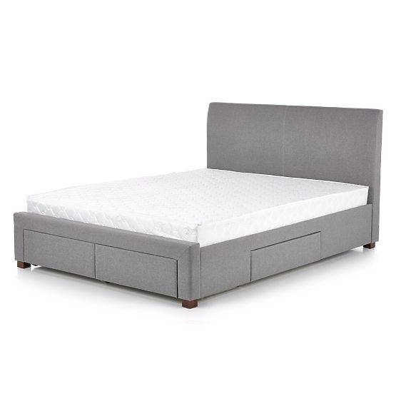 Letto imbottito MODENA 140 cm con cassetti grigio (6p=1ks)