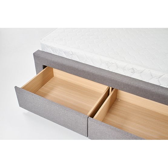 Letto imbottito MODENA 140 cm con cassetti grigio (6p=1ks)