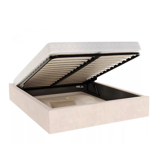 Letto imbottito ORLANDO 160 x 200 cm - Crema