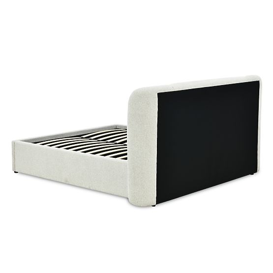 Letto imbottito Snoovia 160x200 cm, con rete e spazio contenitivo, beige chiaro