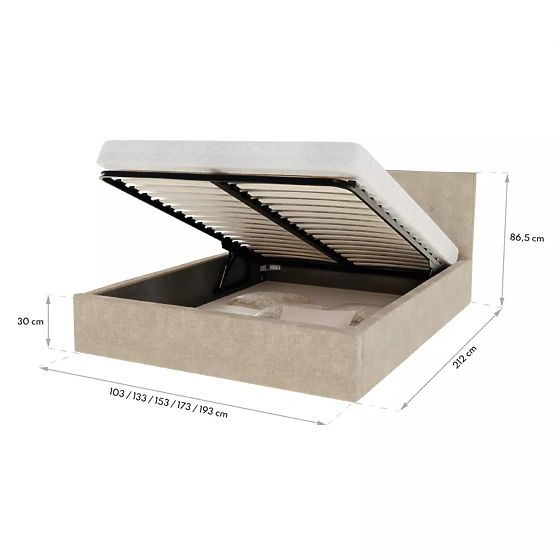 Letto imbottito TULSA 120 x 200 cm - Blu scuro