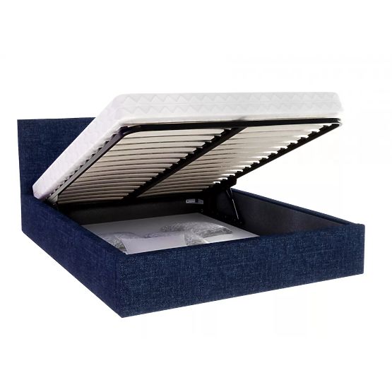 Letto imbottito TULSA 160 x 200 cm - Blu scuro