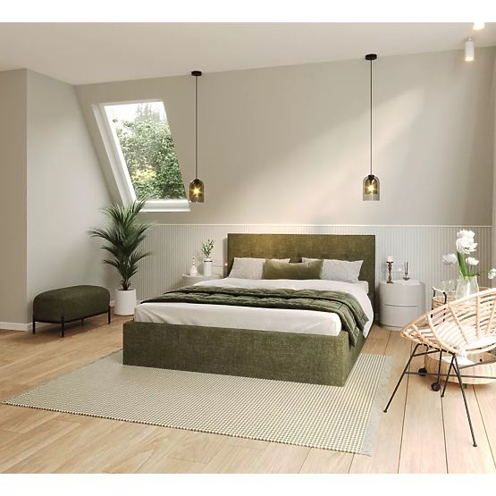 Letto imbottito TULSA 180 x 200 cm - Verde oliva