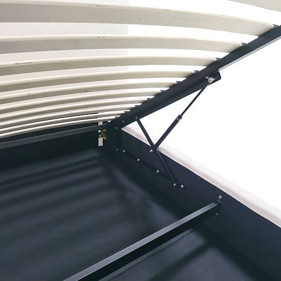 Letto imbottito Yunar 160x200 cm, con rete e spazio di stoccaggio, beige