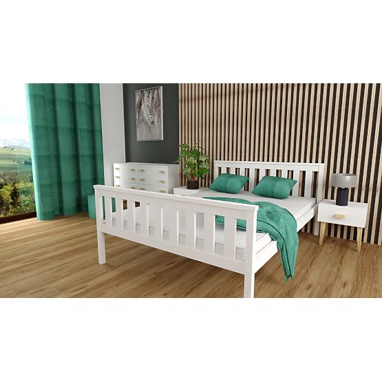 Letto in legno Aga 200 x 90 cm - bianco
