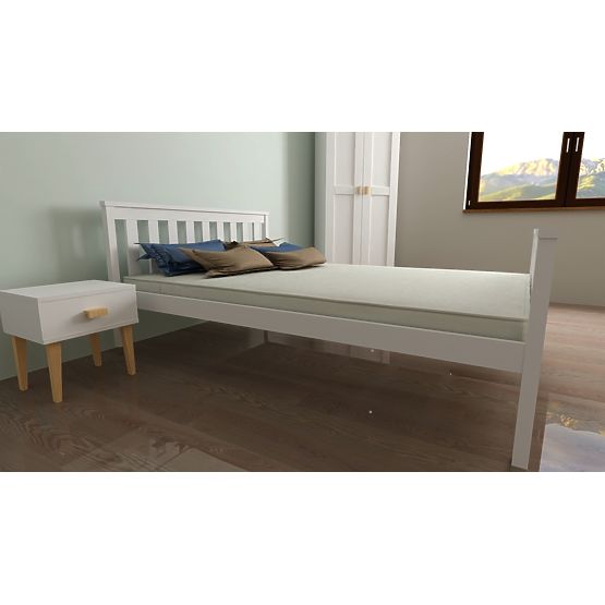 Letto in legno Aga 200 x 90 cm - bianco