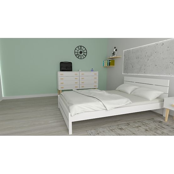 Letto in legno Max 200 x 90 cm - bianco