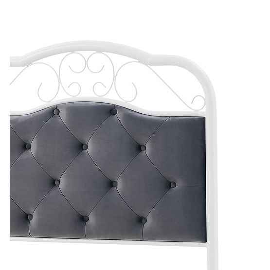 Letto in metallo FABRIZIA 90 x 200 cm - Bianco