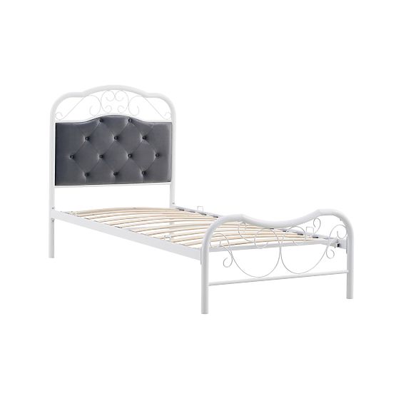 Letto in metallo FABRIZIA 90 x 200 cm - Bianco