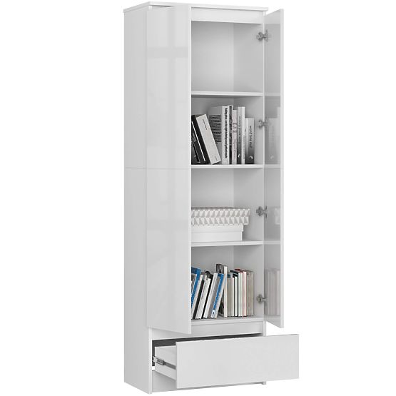 LIBRERIA CHIUSA R60 2D 1SZ CLP PK BIANCO/ BIANCO LUCIDO