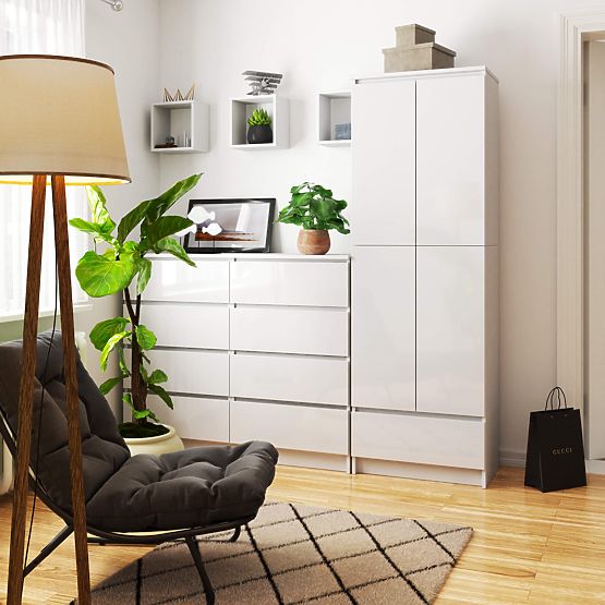 LIBRERIA CHIUSA R60 2D 1SZ CLP PK BIANCO/ BIANCO LUCIDO