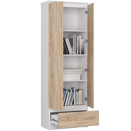 LIBRERIA CHIUSA R60 2D 1SZ CLP PK BIANCO / SONOMA